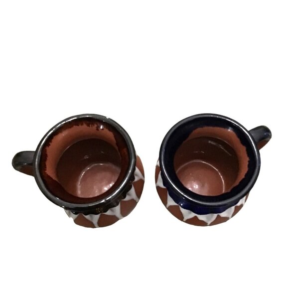 SET OF 2- CERAMIC TERRA COTTA CLAY MEXICAN BARRO COFFEE MUGS - Picture 6 of 6